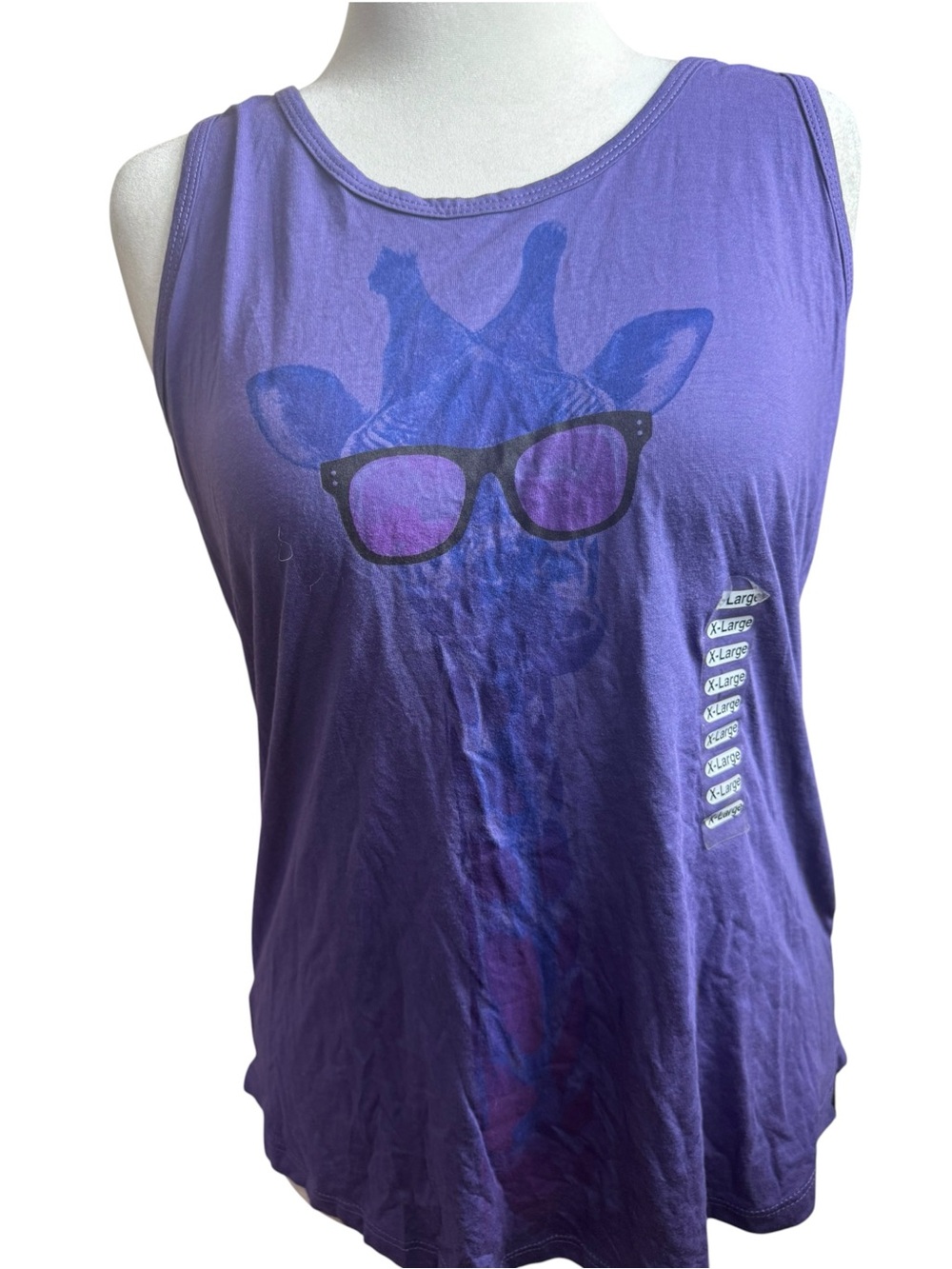 NWT Cariloha Women’s Purple Graphic Tank Top with Giraffe Print size XL